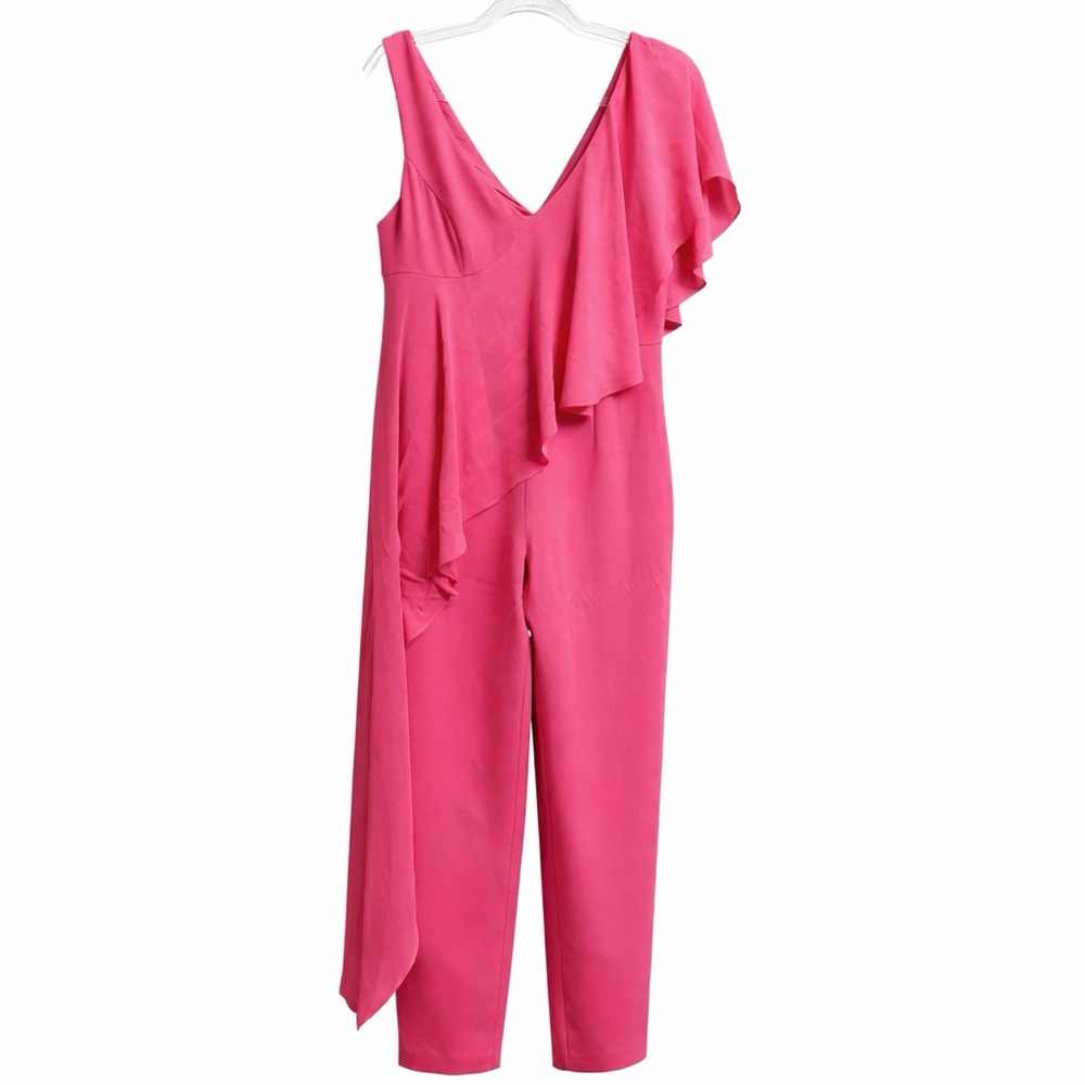 Trina Turk EUC Hot Pink Drape Front Jumpsuit